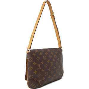 Louis Vuitton Shoulder Musette Bag Short Monogram Leather Brown Tango